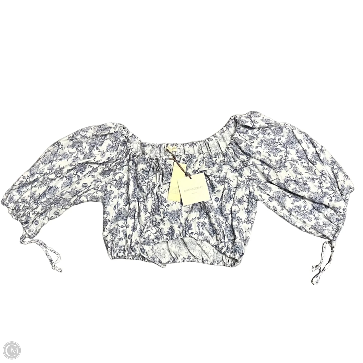 Top 3/4 Sleeve By Cynthia Rowley In Blue & White, Size: M