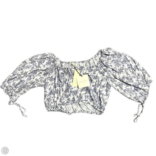 Top 3/4 Sleeve By Cynthia Rowley In Blue & White, Size: M