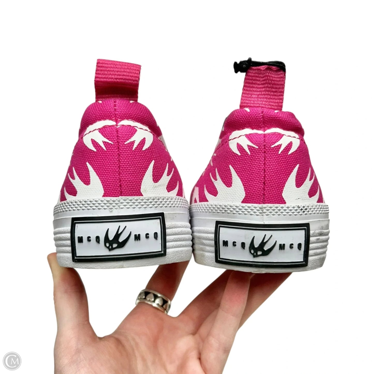 Shoes Luxury Designer By Alexander Mcqueen In Pink & White, Size: 8