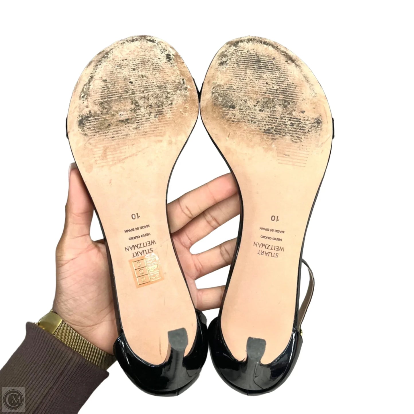 Sandals Designer By Stuart Weitzman In Black, Size: 10
