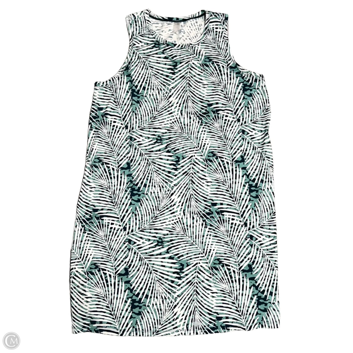 Dress Casual Short By Zuda In Green & White, Size: 1x