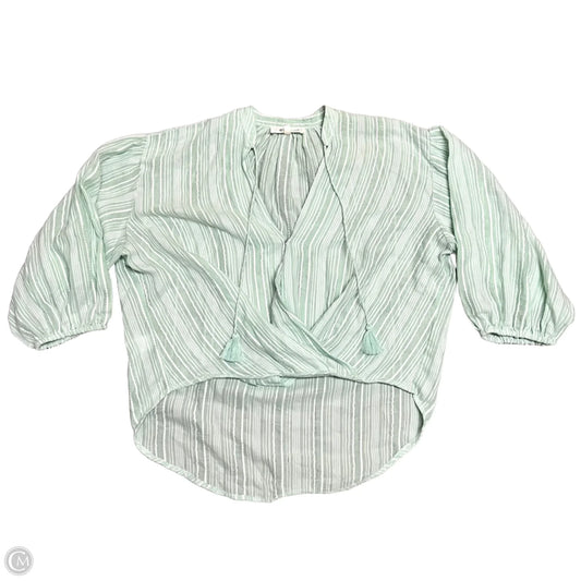 Top Long Sleeve By Lou And Grey In Green & White, Size: Xs