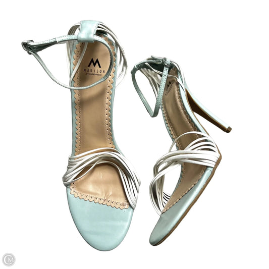 Sandals Heels Stiletto By Shoedazzle In Blue & White, Size: 11