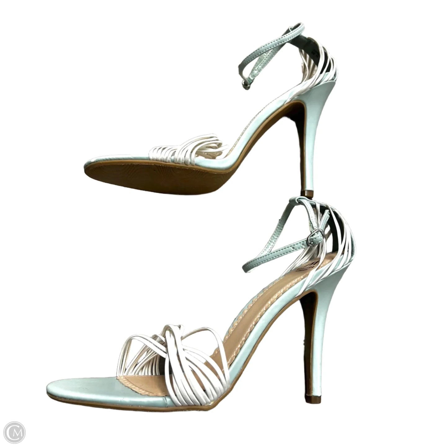 Sandals Heels Stiletto By Shoedazzle In Blue & White, Size: 11
