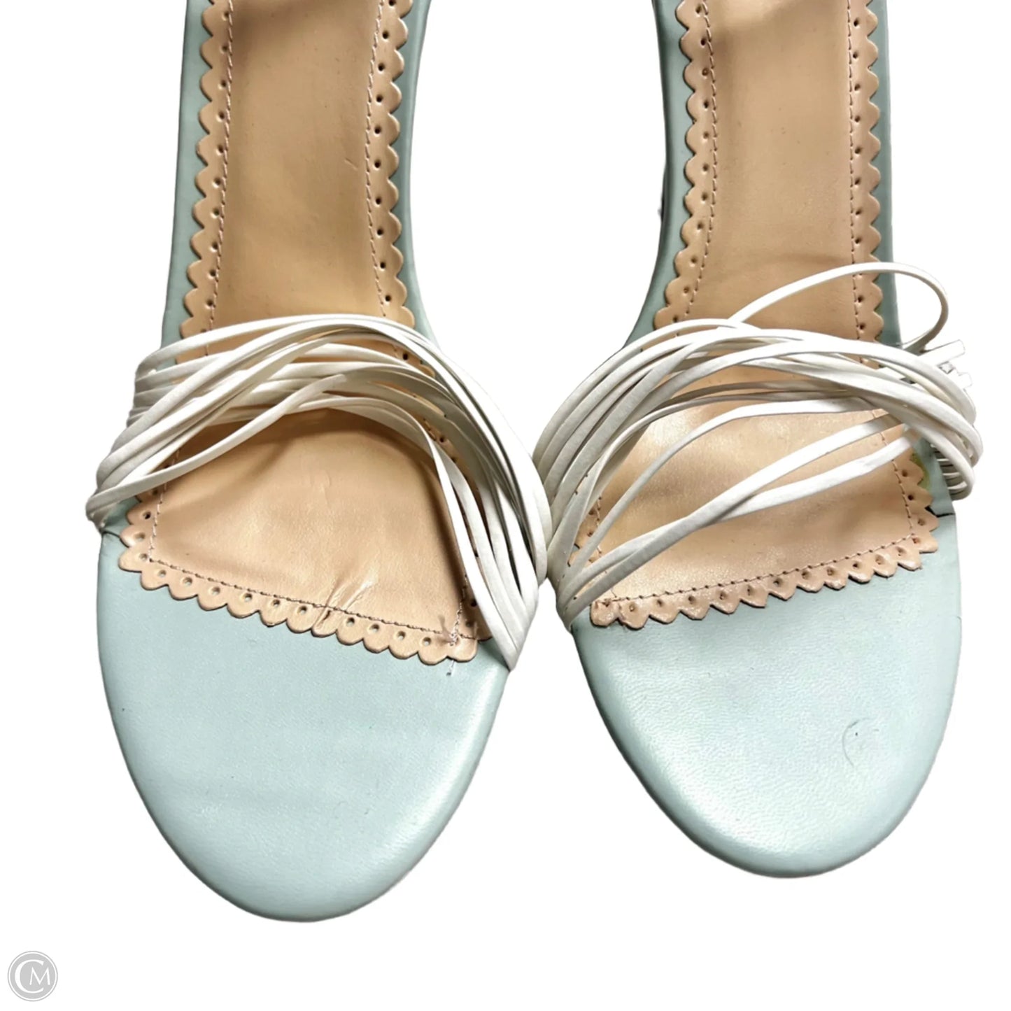 Sandals Heels Stiletto By Shoedazzle In Blue & White, Size: 11