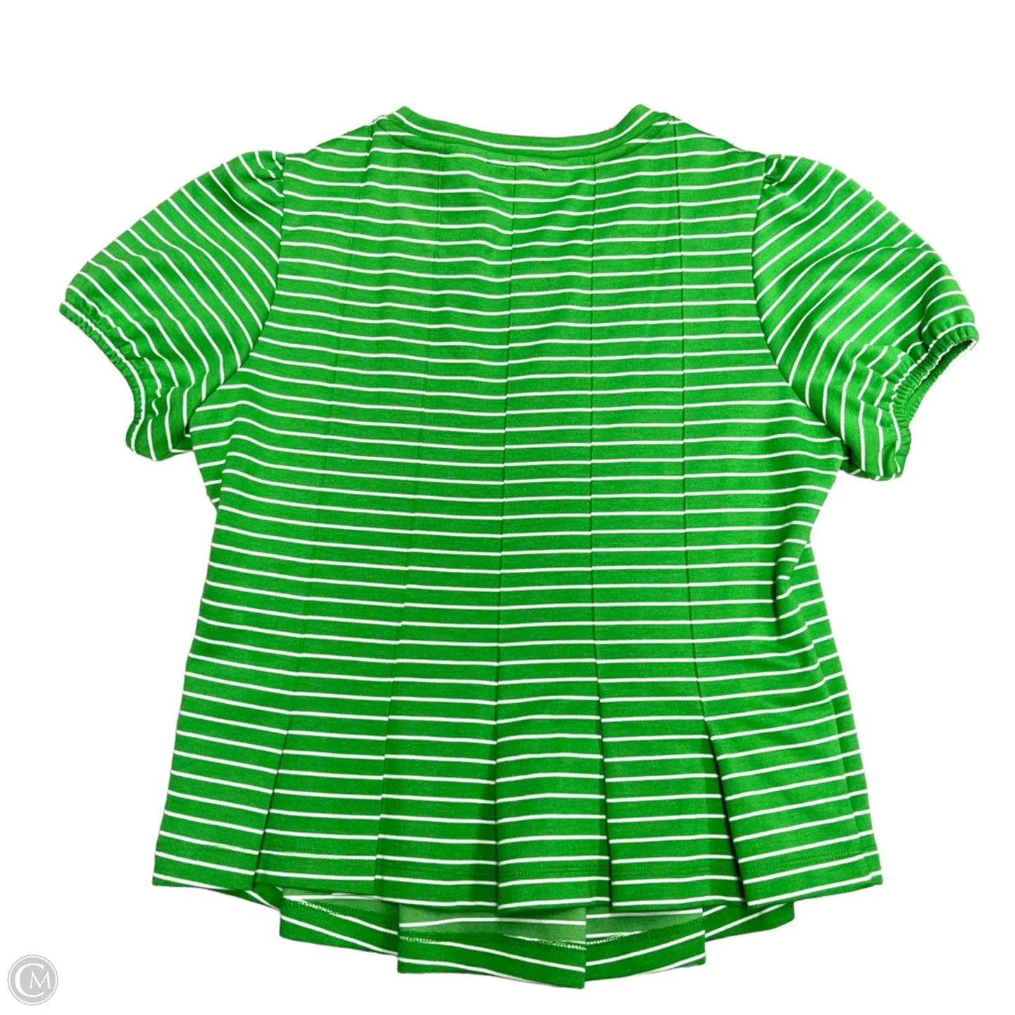 Top Short Sleeve By Maeve In Green & White, Size: S