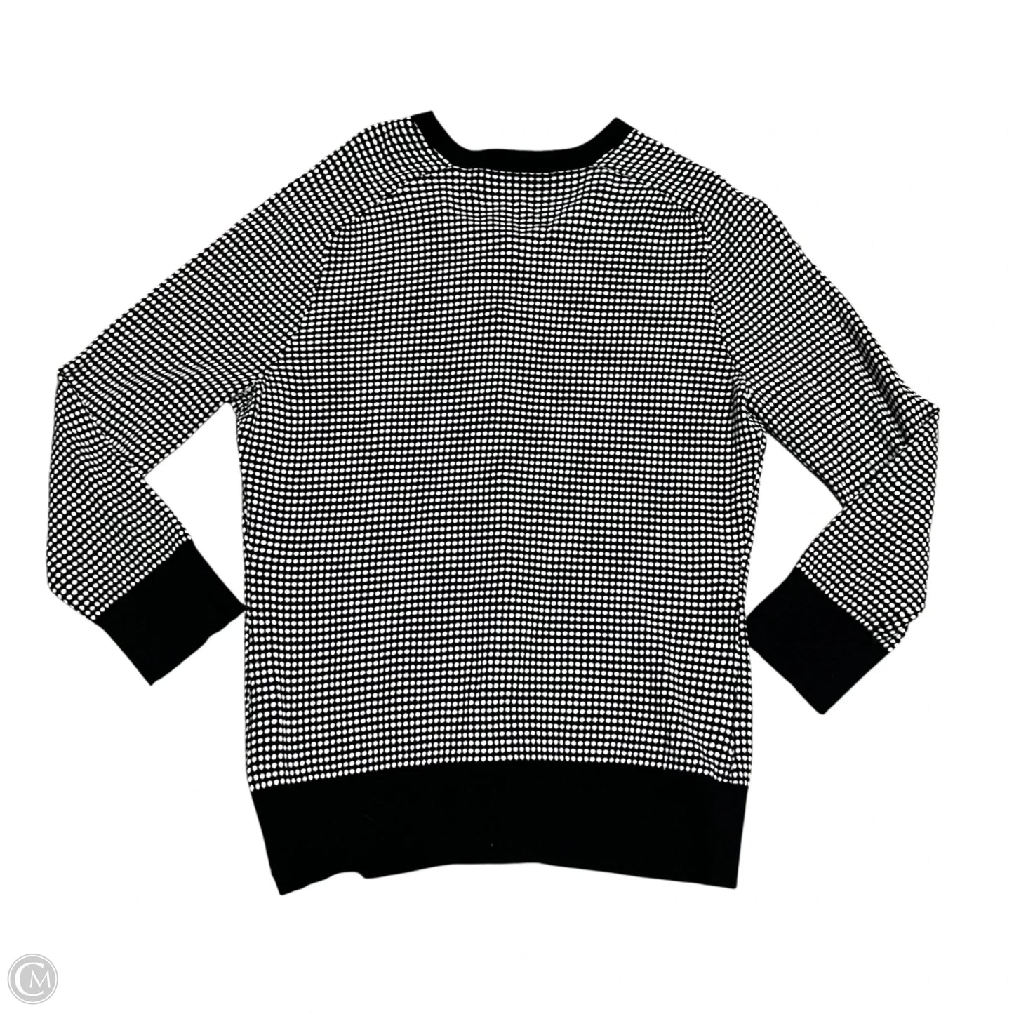 Sweater Cardigan By Ann Taylor In Black & White, Size: S