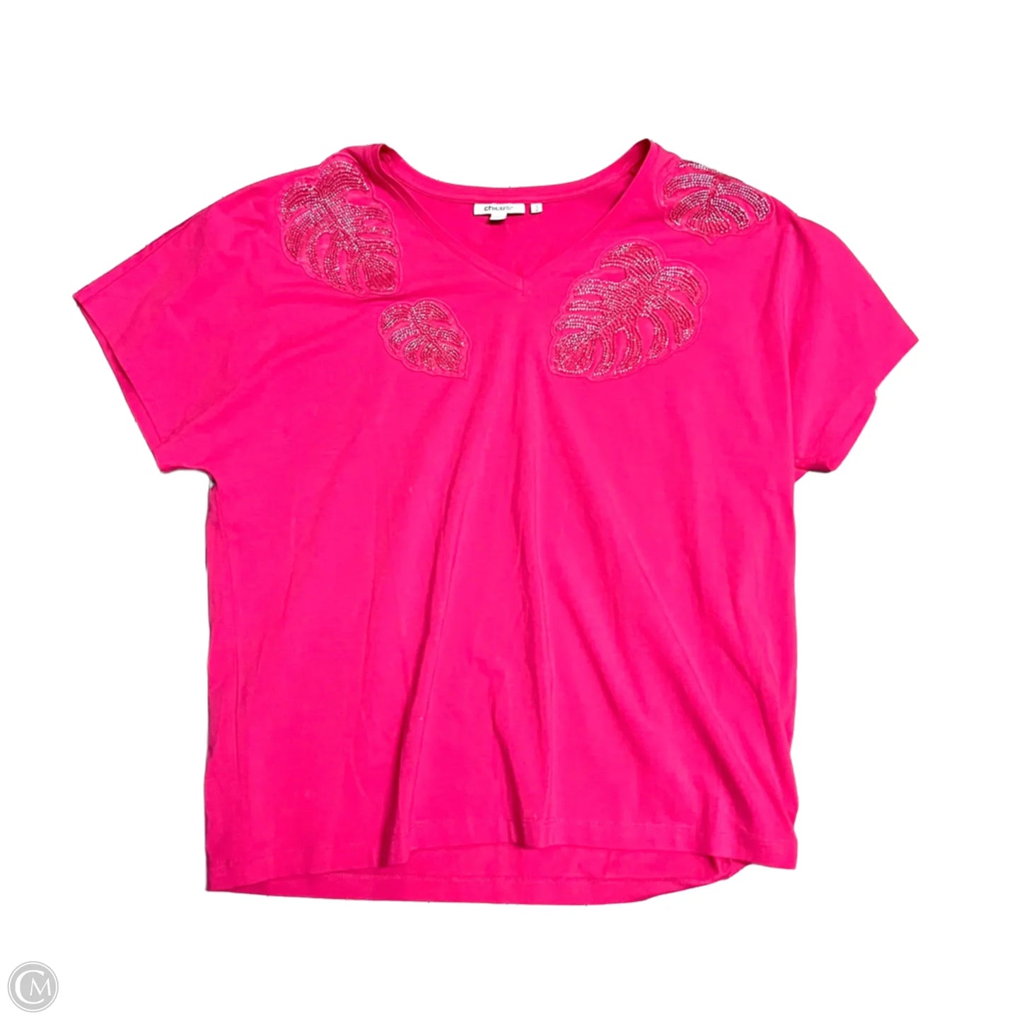 Top Short Sleeve By Chicos In Pink, Size: Xl