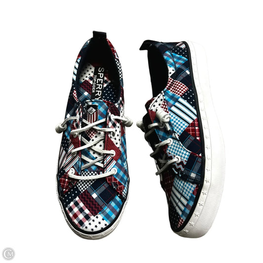 Shoes Sneakers By Sperry In Blue Red & White, Size: 10