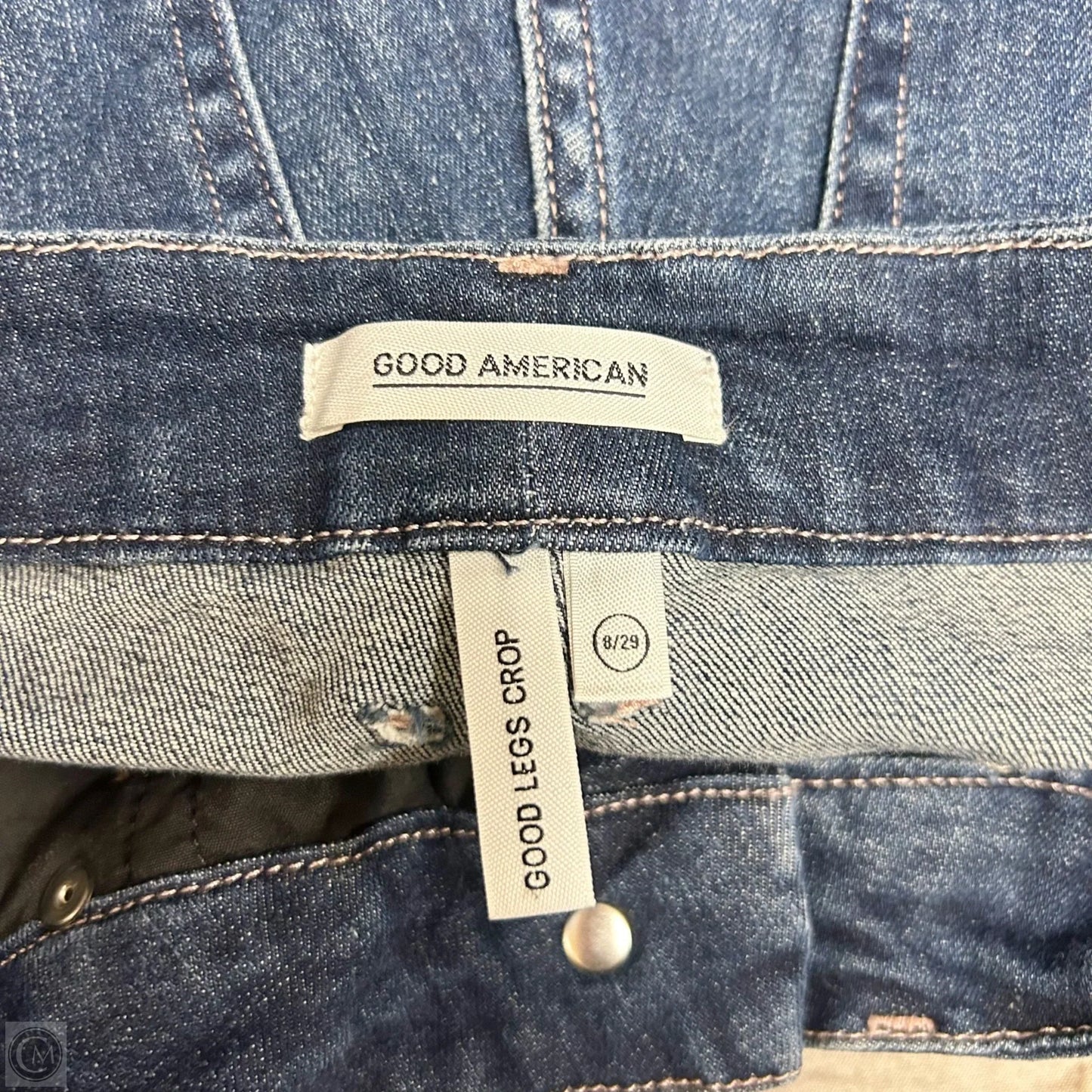 Jeans Skinny By Good American In Blue Denim, Size: 8