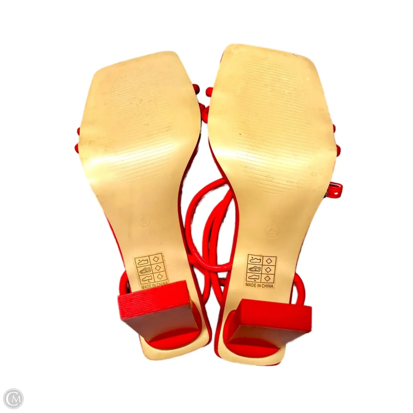 Shoes Heels Block By Public Desire In Red, Size: 5