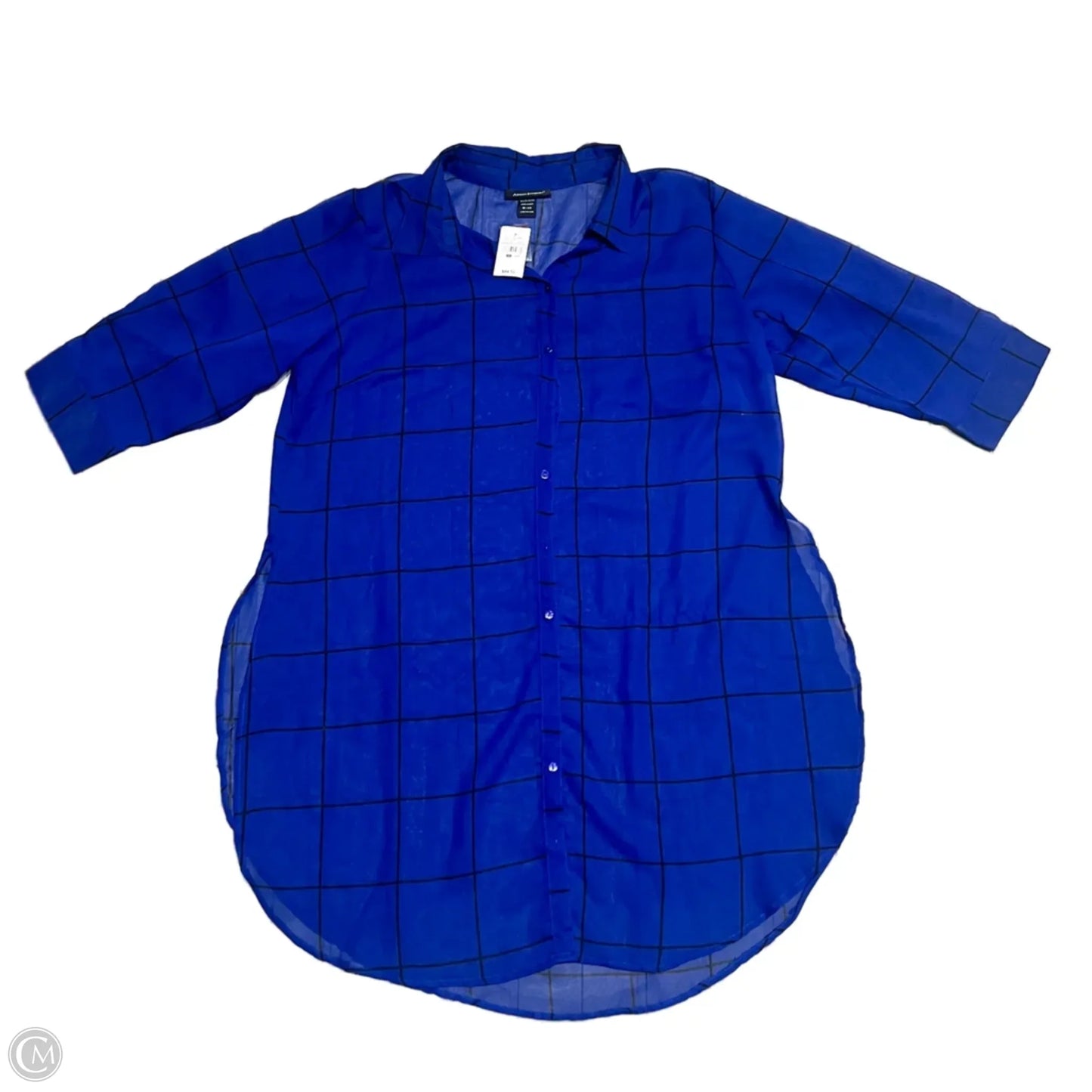 Top Long Sleeve By Ashley Stewart In Black & Blue, Size: Xl