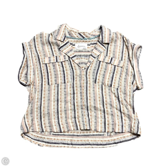 Top Short Sleeve By Anthropologie In Purple & Red, Size: M