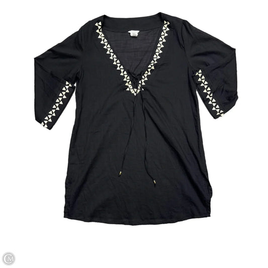 Tunic Long Sleeve By Trina Turk In Black & Cream, Size: L