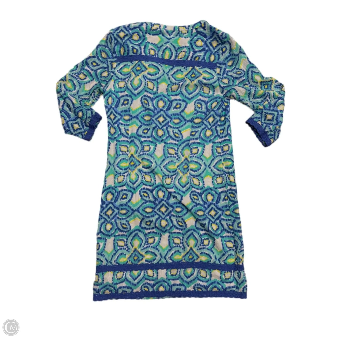 Dress Casual Short By Vineyard Vines In Blue & Yellow, Size: S