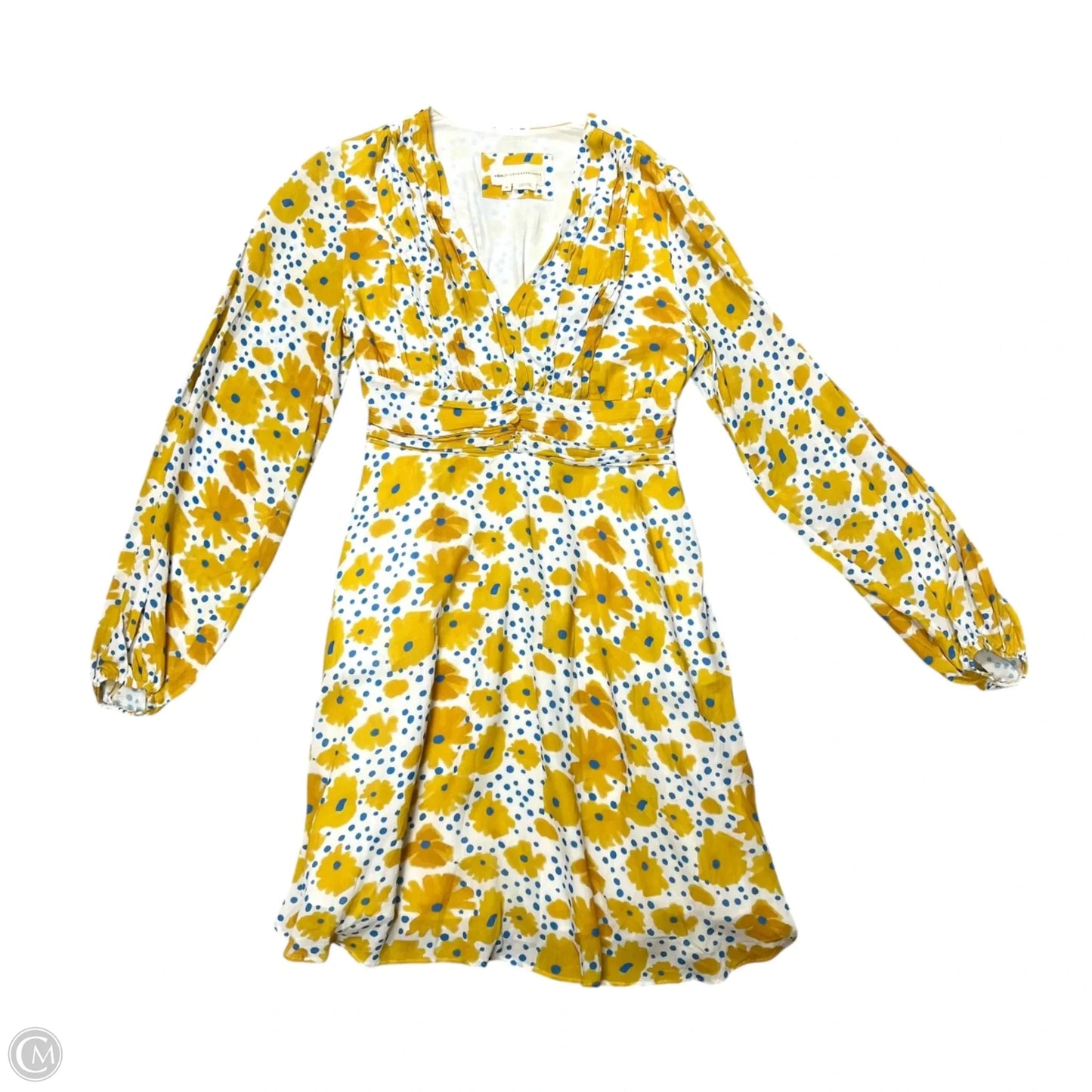 Dress Casual Short By Anthropologie In Blue & Yellow, Size: Xs