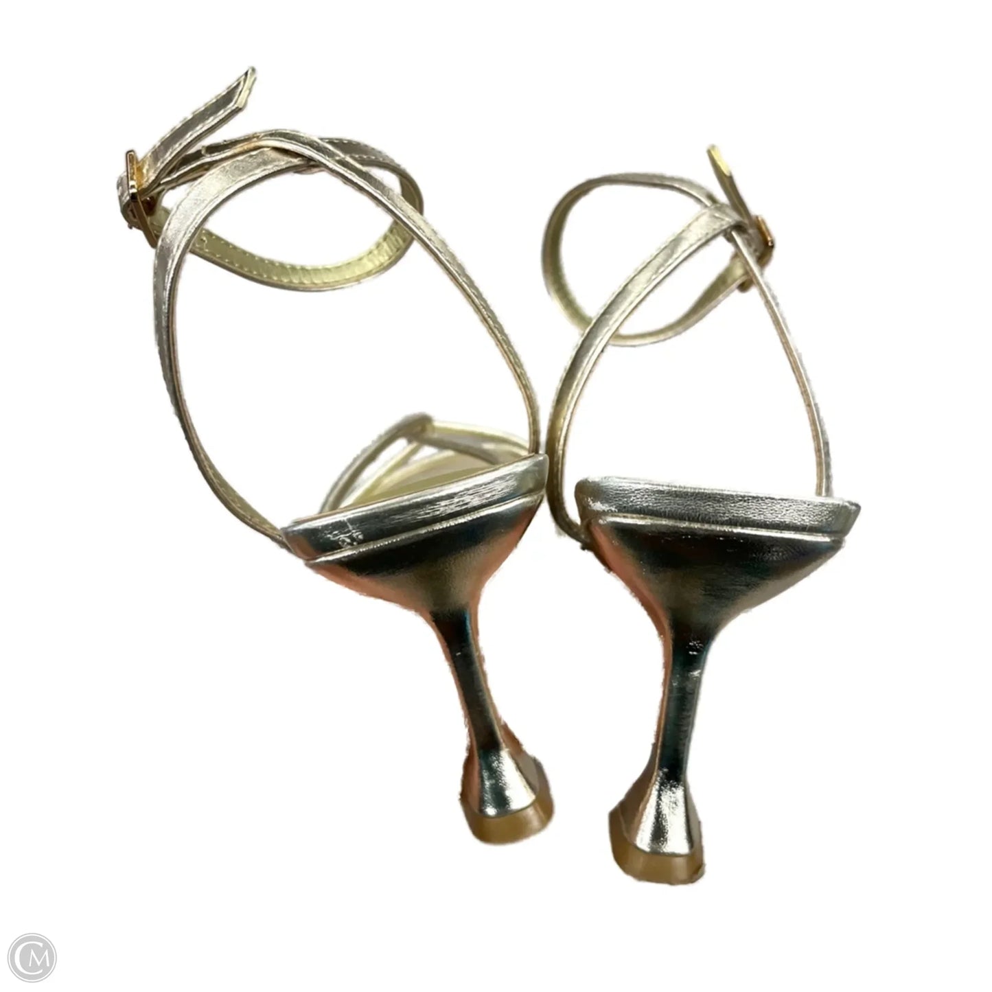 Sandals Heels Stiletto By Open Edit In Gold, Size: 6.5