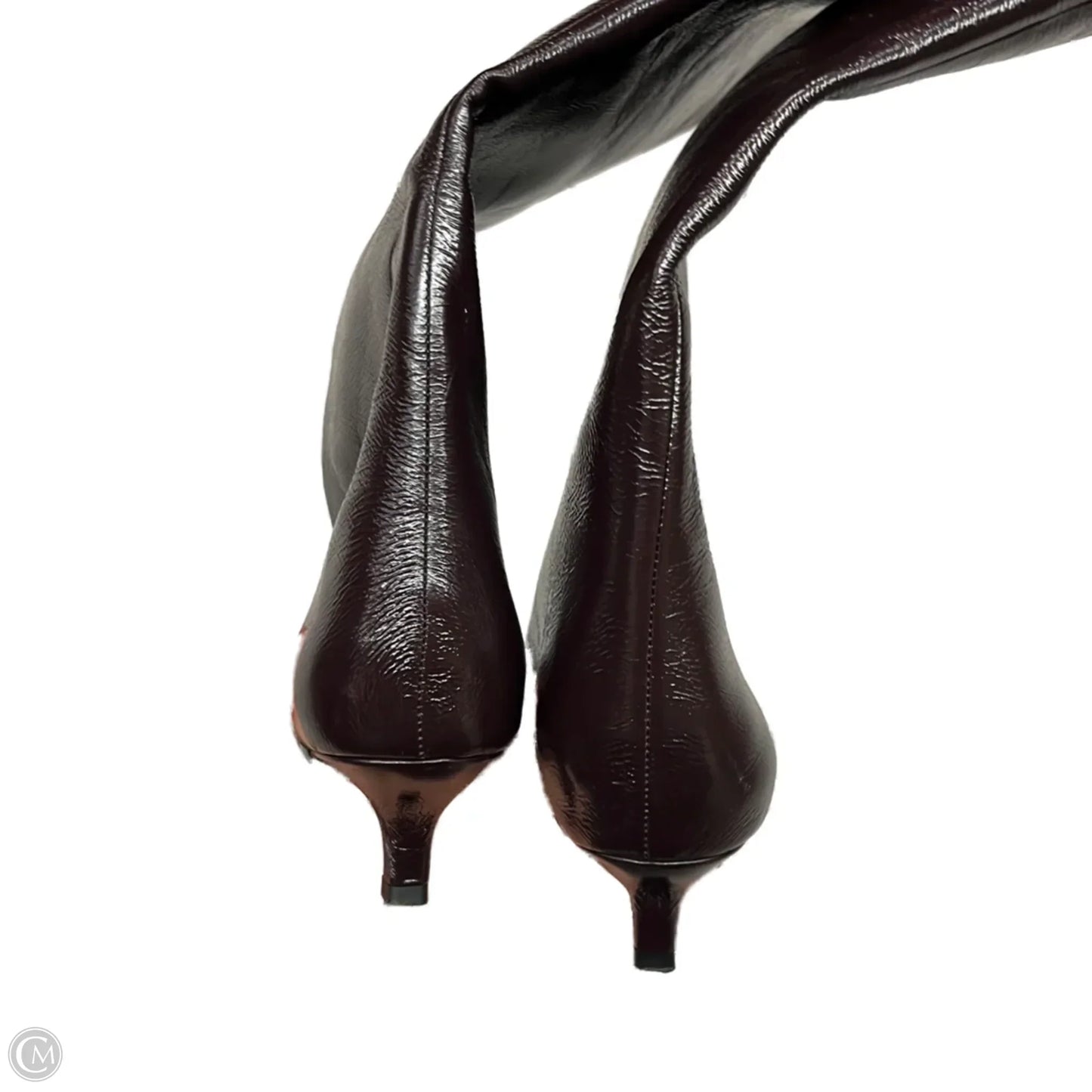 Boots Knee Heels By Zara In Maroon, Size: 6.5