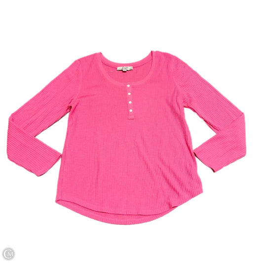Top Long Sleeve By Loft In Pink, Size: L