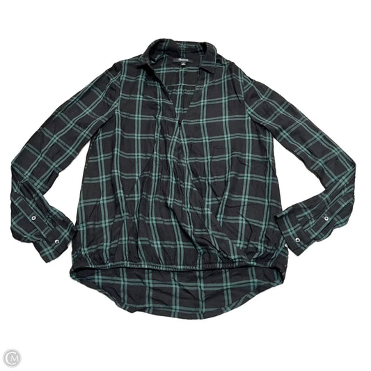 Top Long Sleeve By Madewell In Black & Green, Size: S
