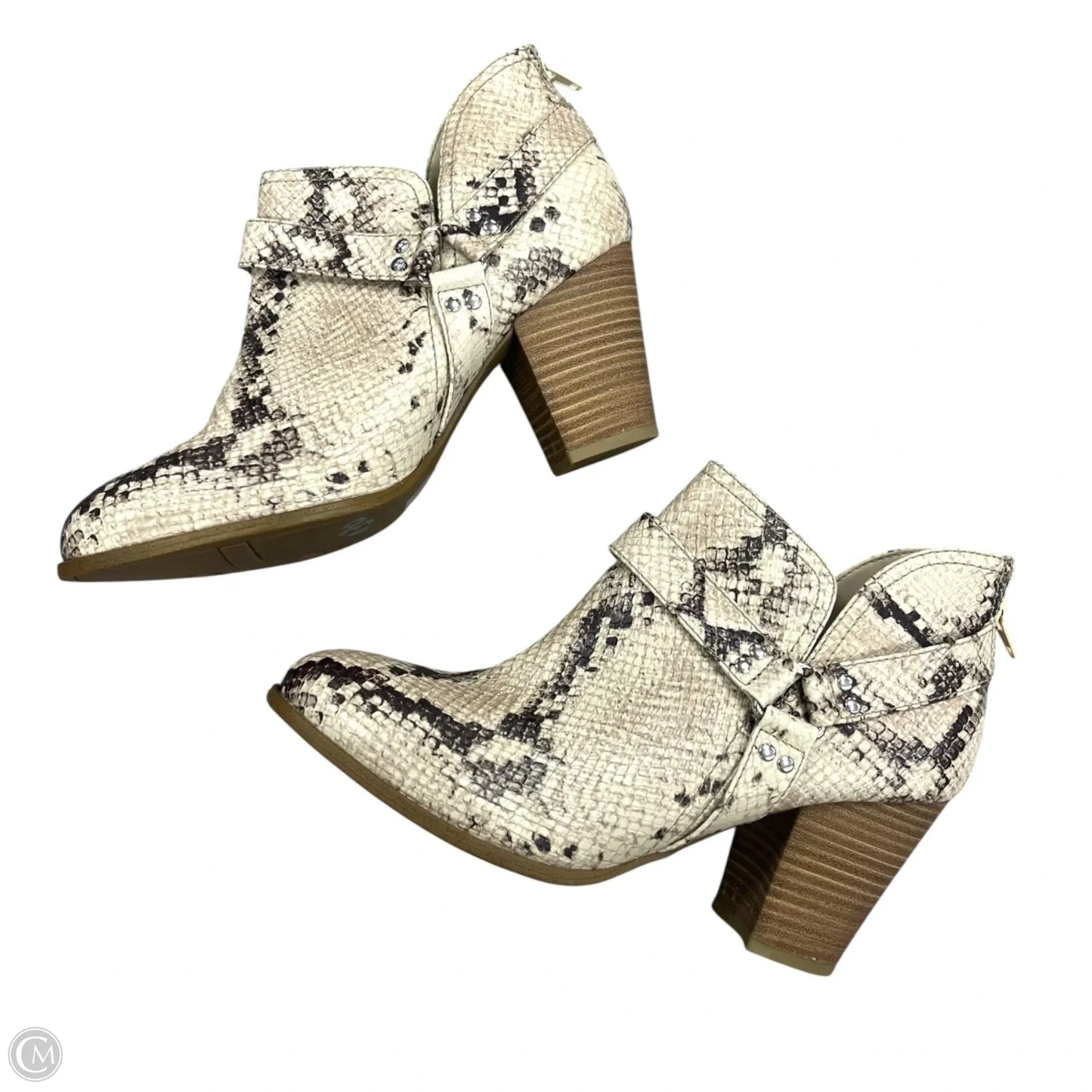 Boots Ankle Heels By Fergalicious In Snakeskin Print, Size: 9.5