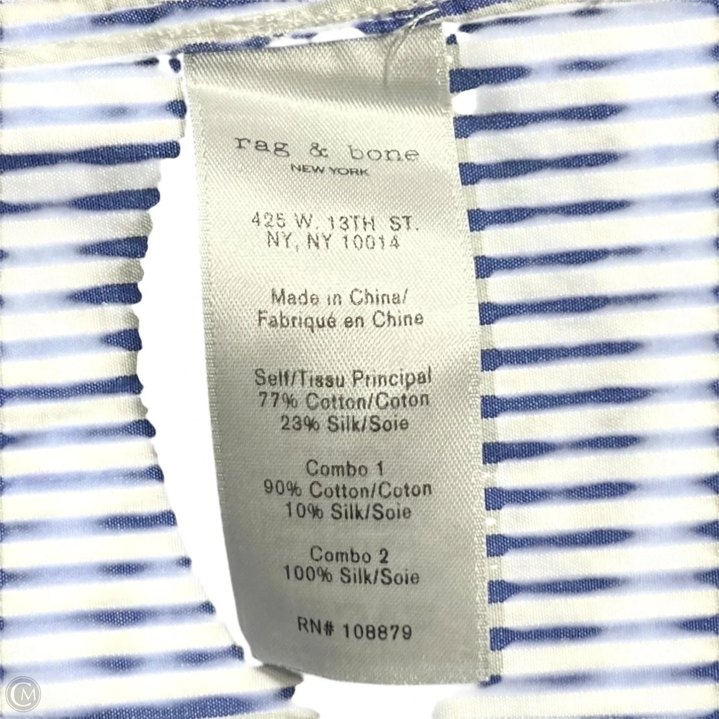 Dress Work By Rag And Bone In Blue & White, Size: M