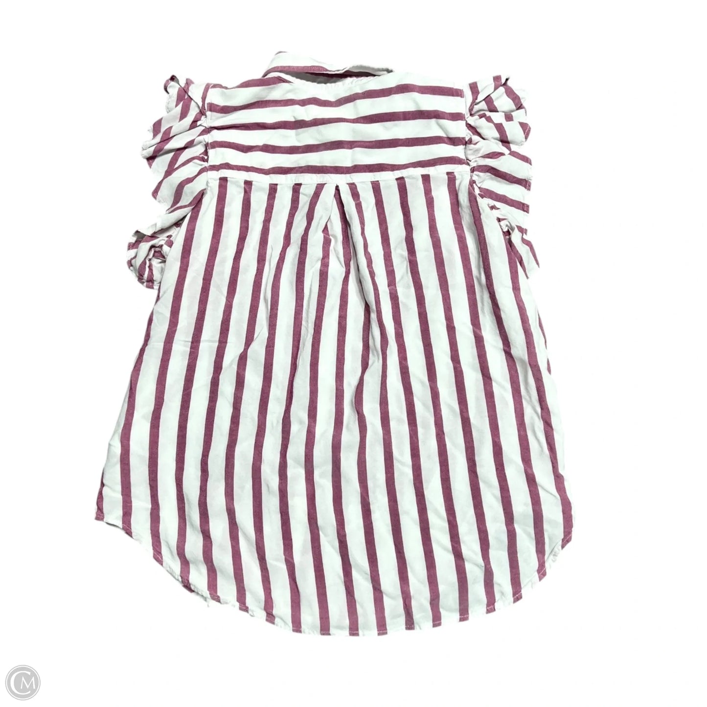 Top Short Sleeve By Maeve In Pink & White, Size: M