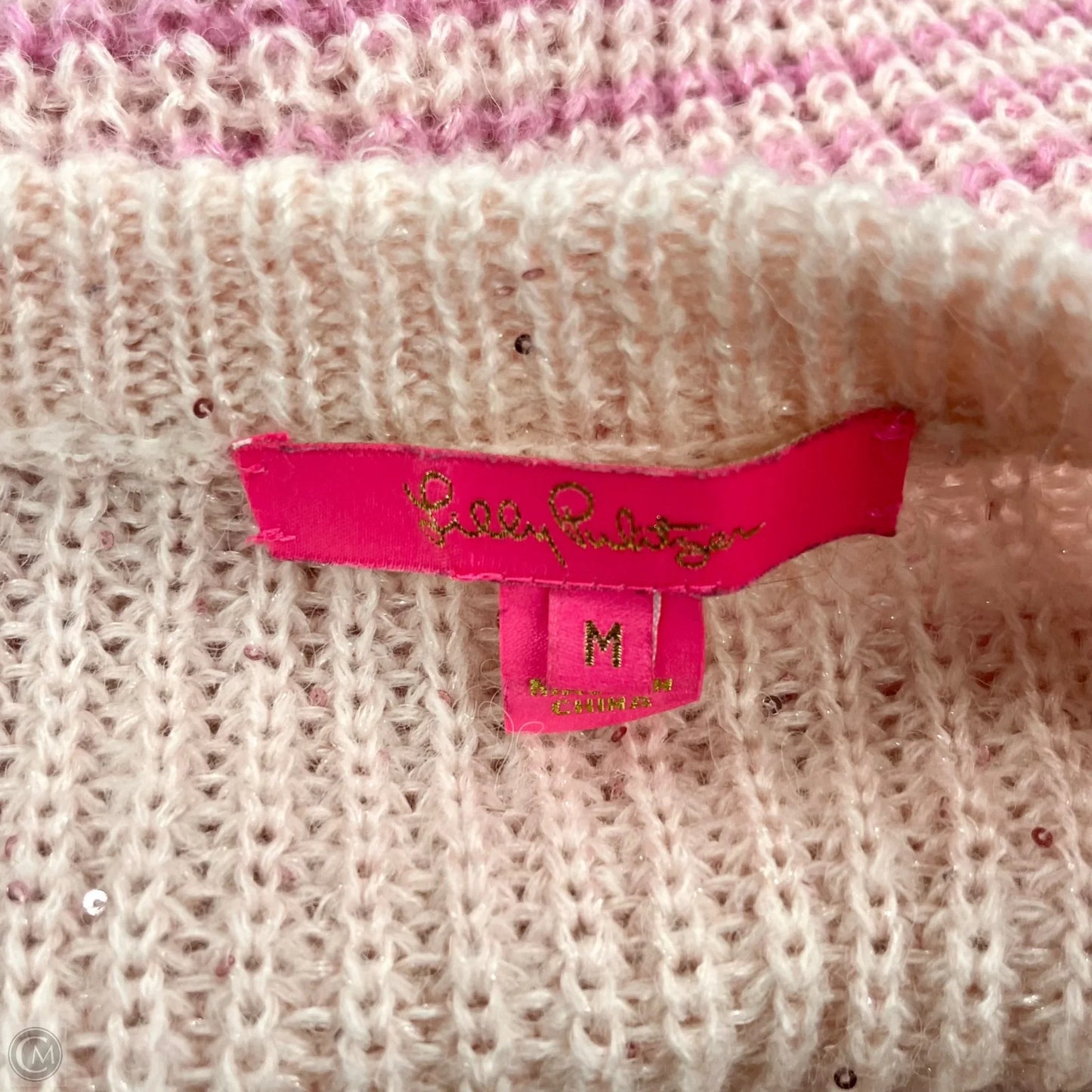 Sweater Designer By Lilly Pulitzer In Gold & Pink, Size: M