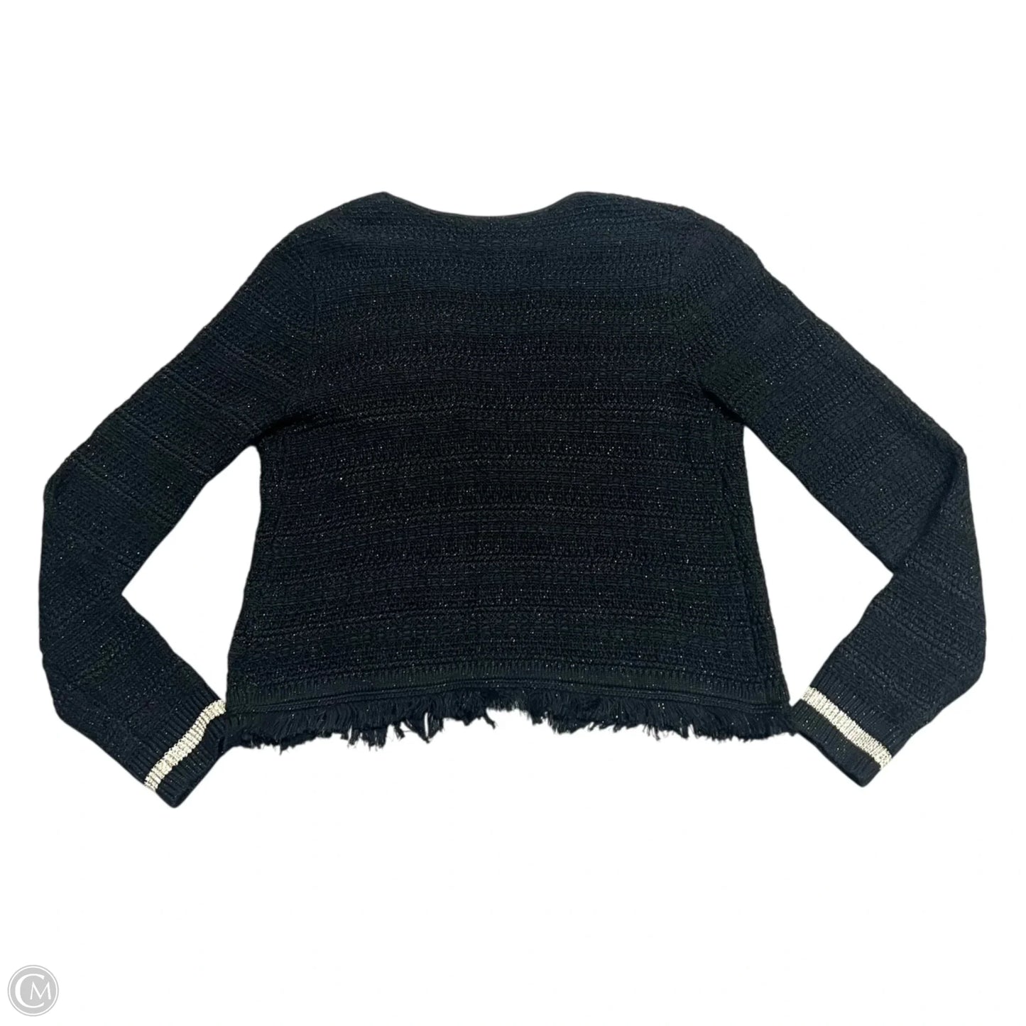 Sweater Cardigan Designer By Lilly Pulitzer In Black & Gold, Size: M