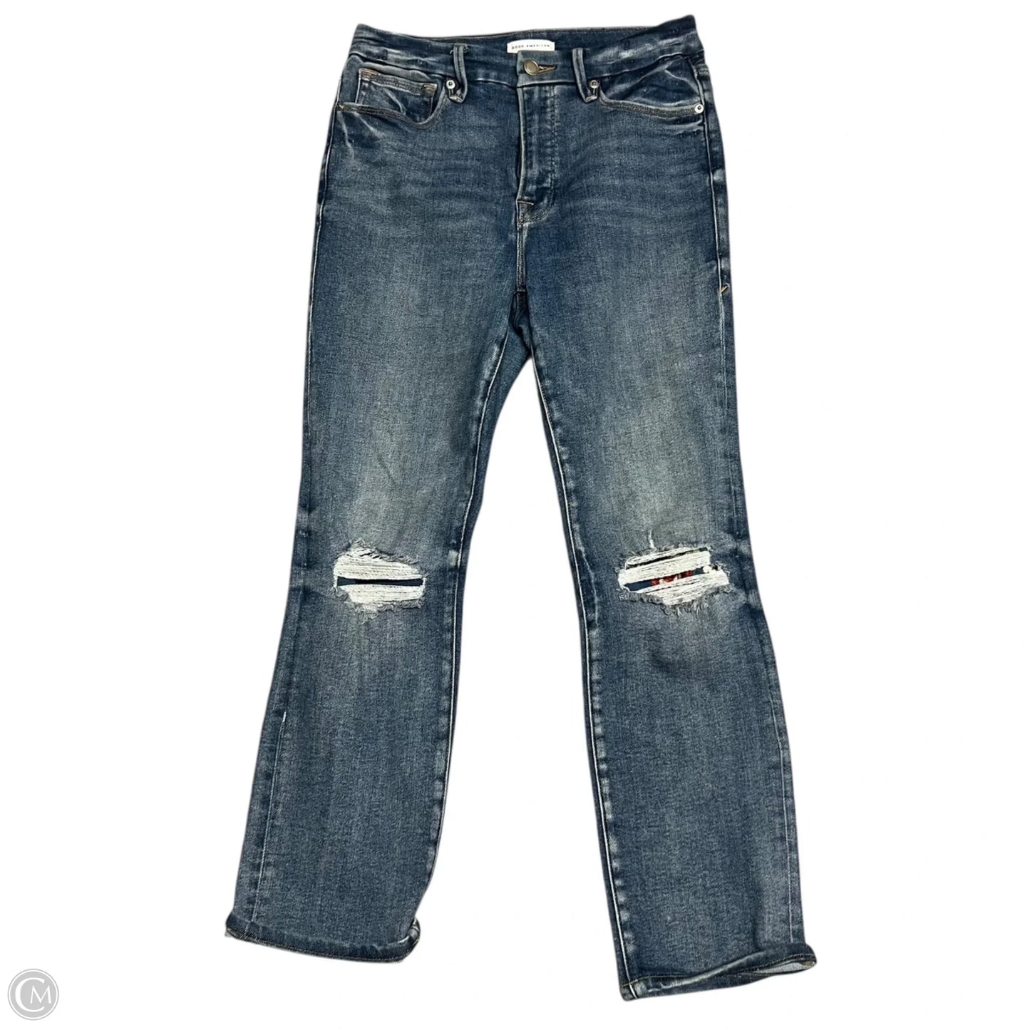 Jeans Skinny By Good American In Blue Denim, Size: 4