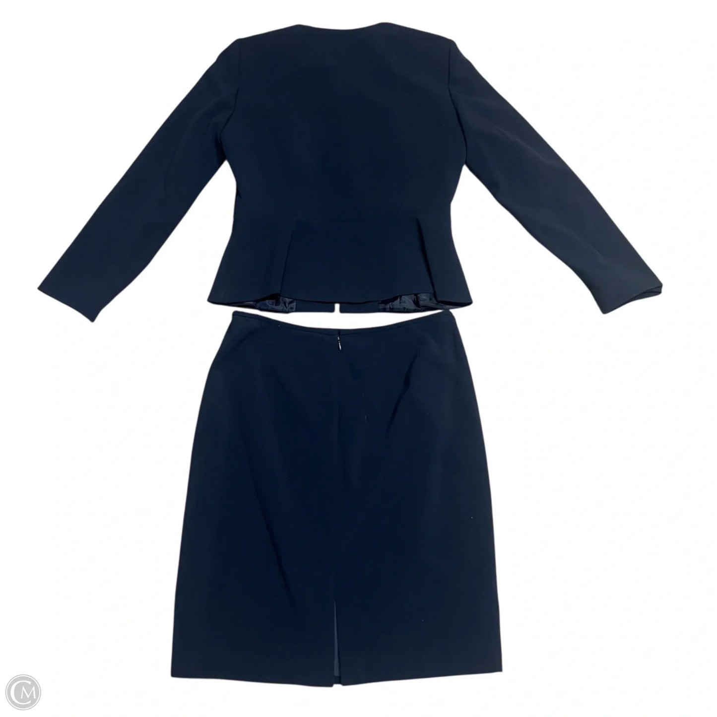 Skirt Suit 2pc By Tahari In Blue & Gold, Size: M