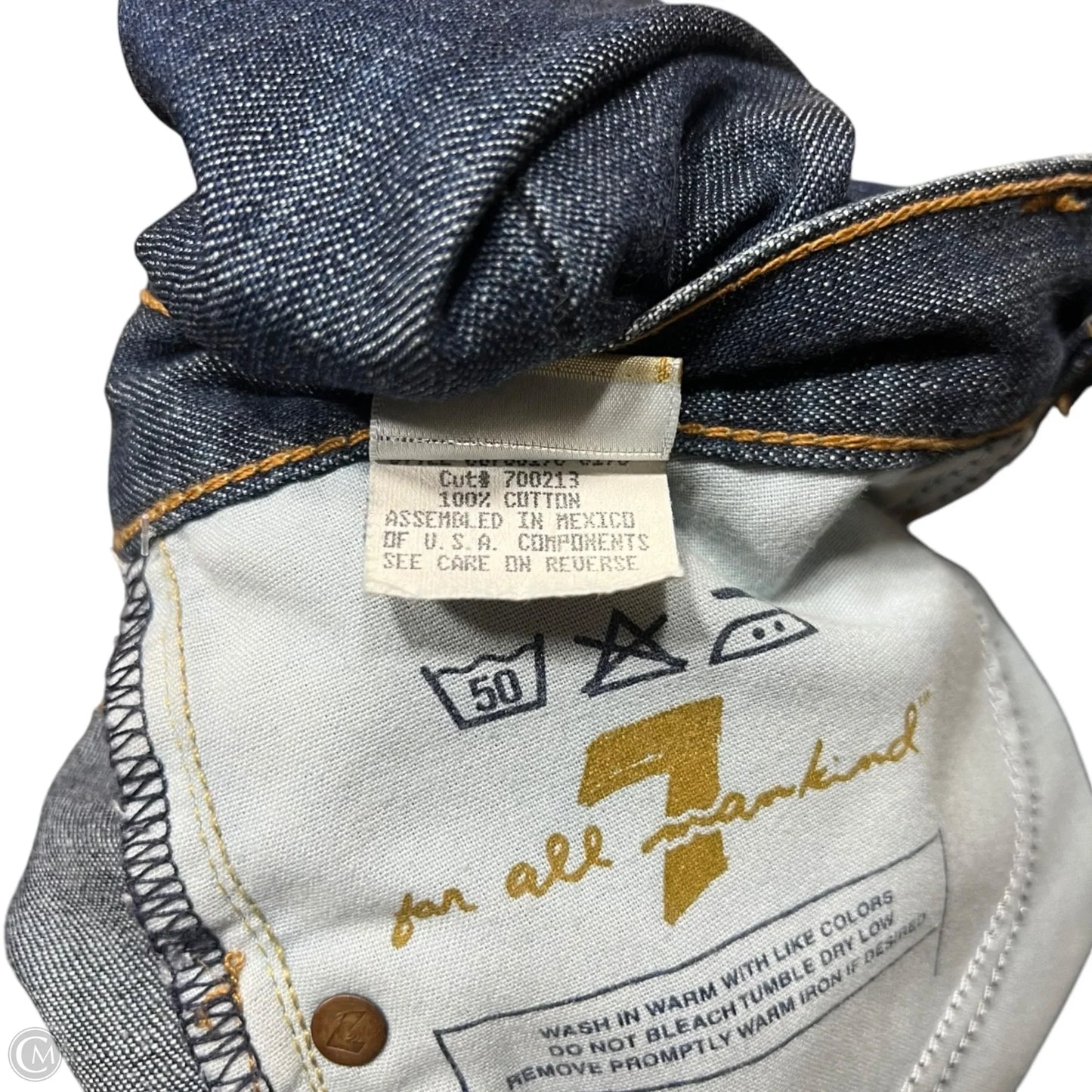 Jeans Straight By 7 For All Mankind In Blue Denim, Size: 6