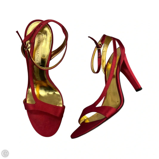 Sandals Heels Stiletto By Bcbgmaxazria In Gold & Red, Size: 8.5