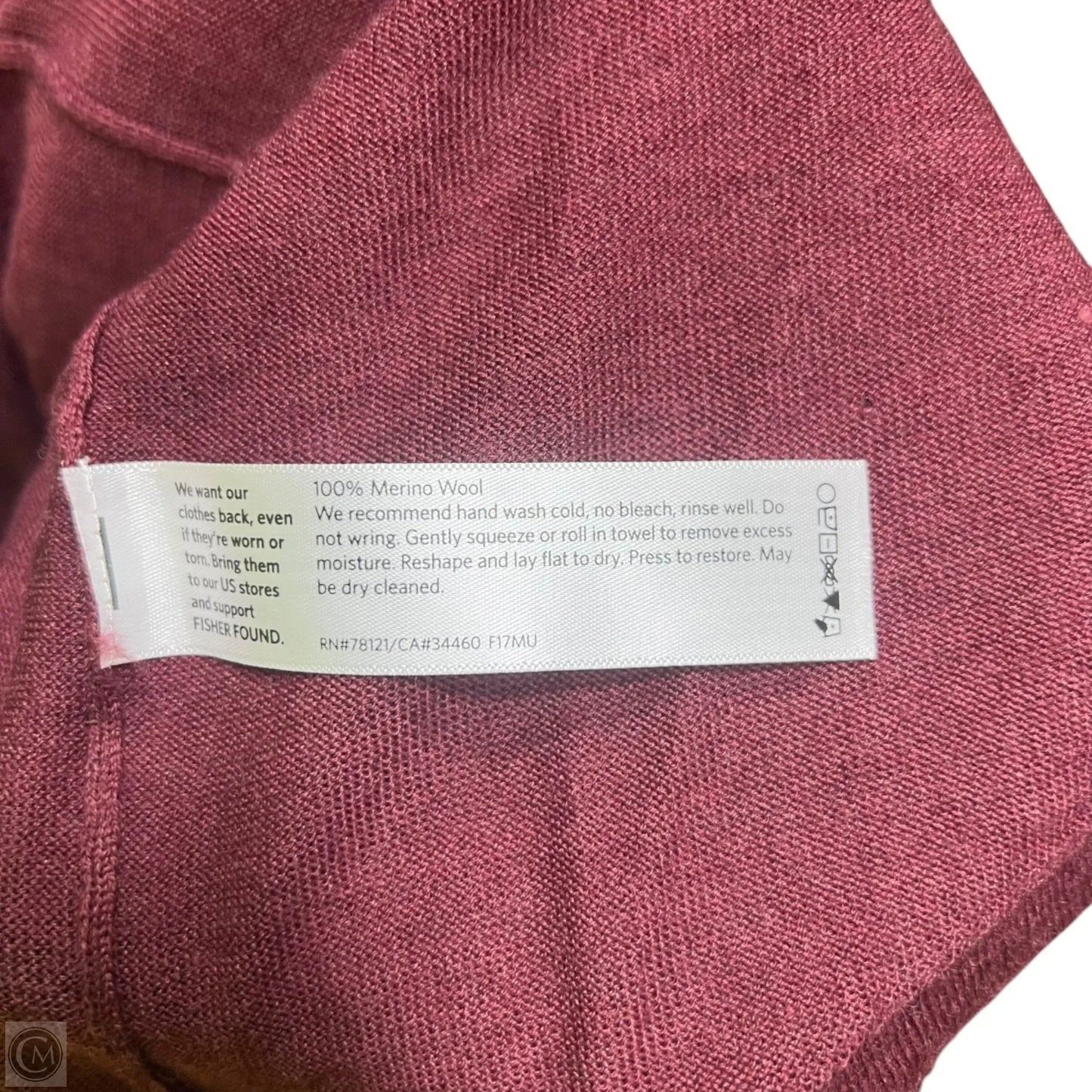Sweater By Eileen Fisher In Maroon, Size: Xl