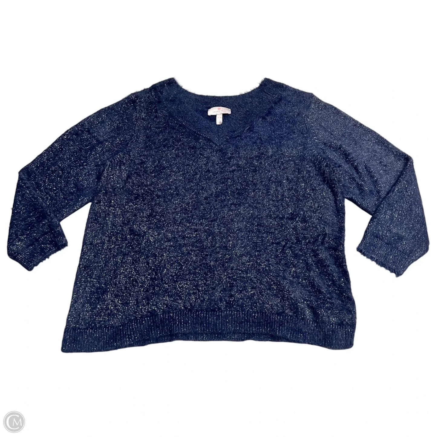 Sweater By Laurie Felt In Blue & Gold, Size: Xl