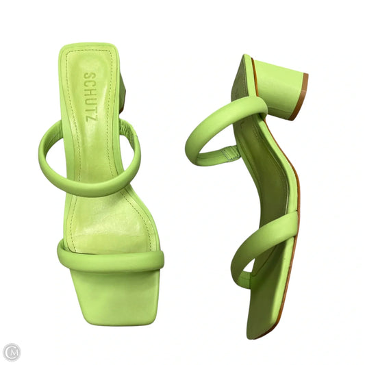 Sandals Heels Block By Schutz In Green, Size: 7.5