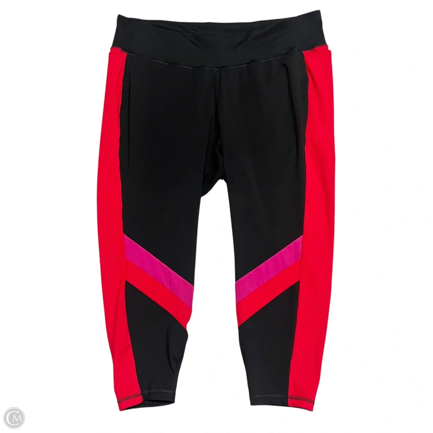Athletic Leggings By Livi Active In Black & Red, Size: 4x
