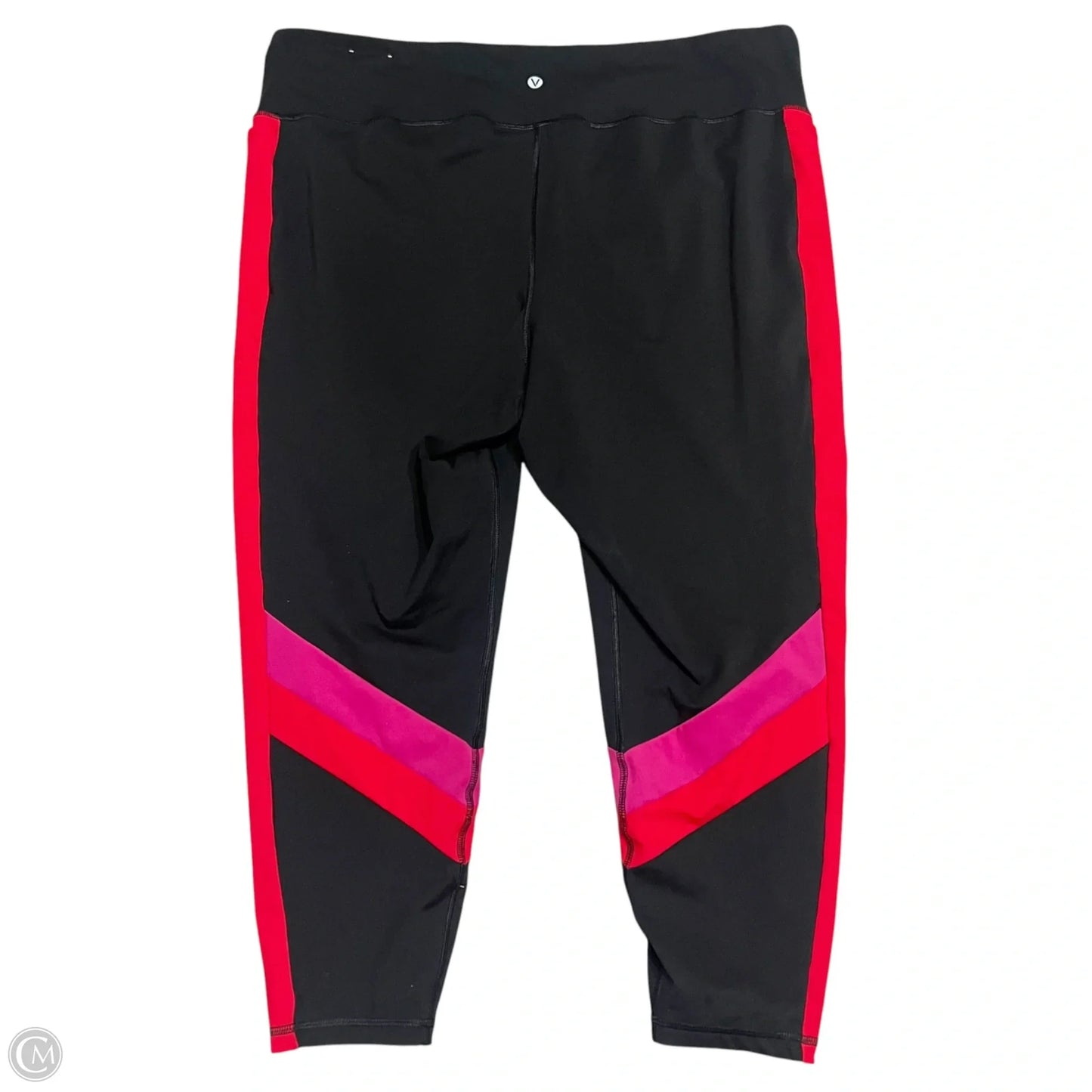 Athletic Leggings By Livi Active In Black & Red, Size: 4x