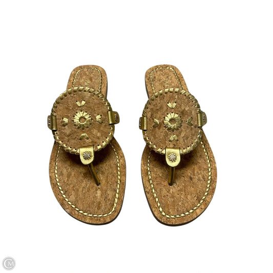 Sandals Flats By Jack Rogers In Brown & Gold, Size: 8