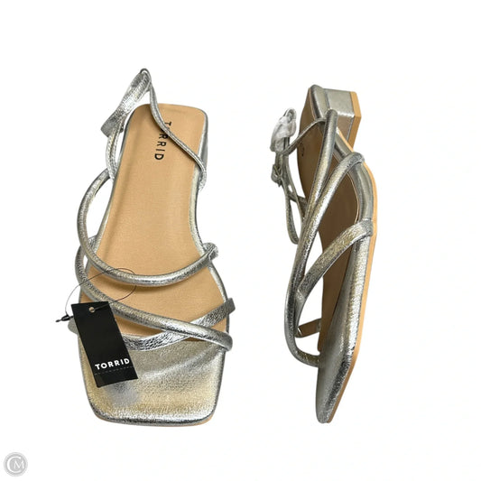 Sandals Heels Block By Torrid In Silver, Size: 9