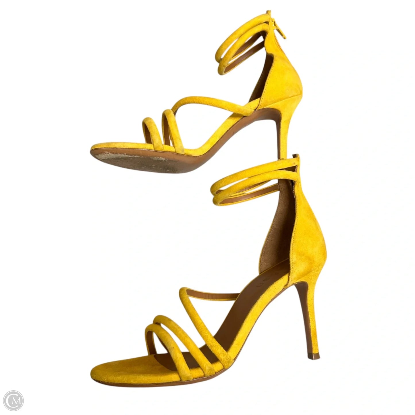 Sandals Heels Stiletto By Ba&sh In Yellow, Size: 6.5