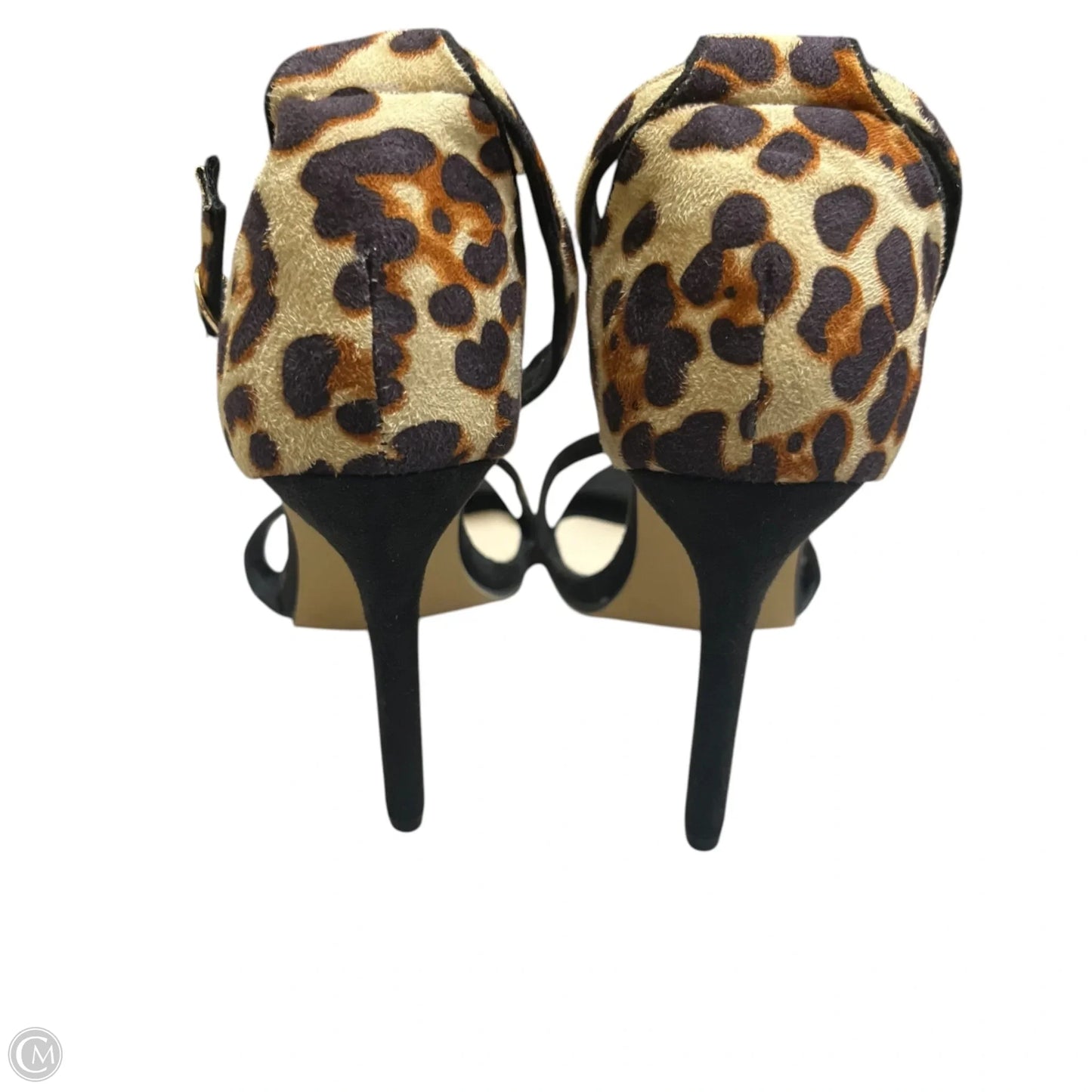 Sandals Heels Stiletto In Animal Print, Size: 9.5