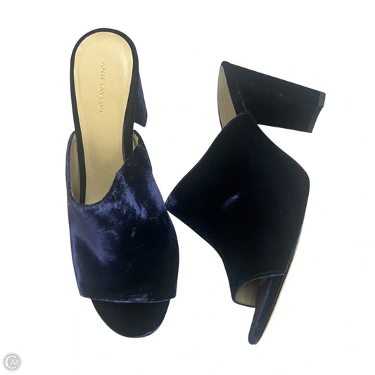 Sandals Heels Block By Ann Taylor In Blue, Size: 8.5