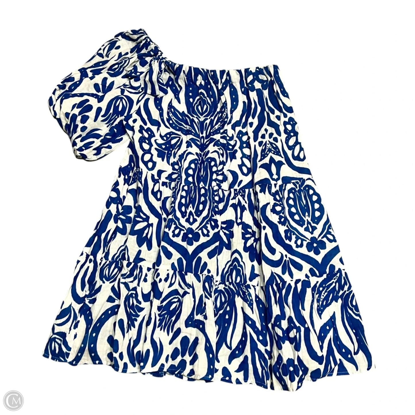 Dress Casual Short By Velvet In Blue & White, Size: M