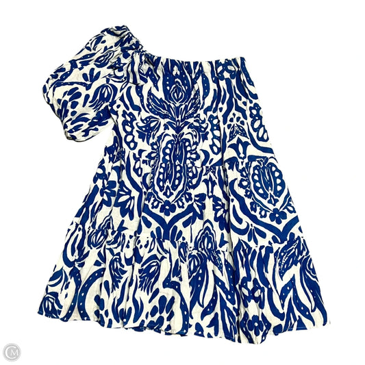 Dress Casual Short By Velvet In Blue & White, Size: M