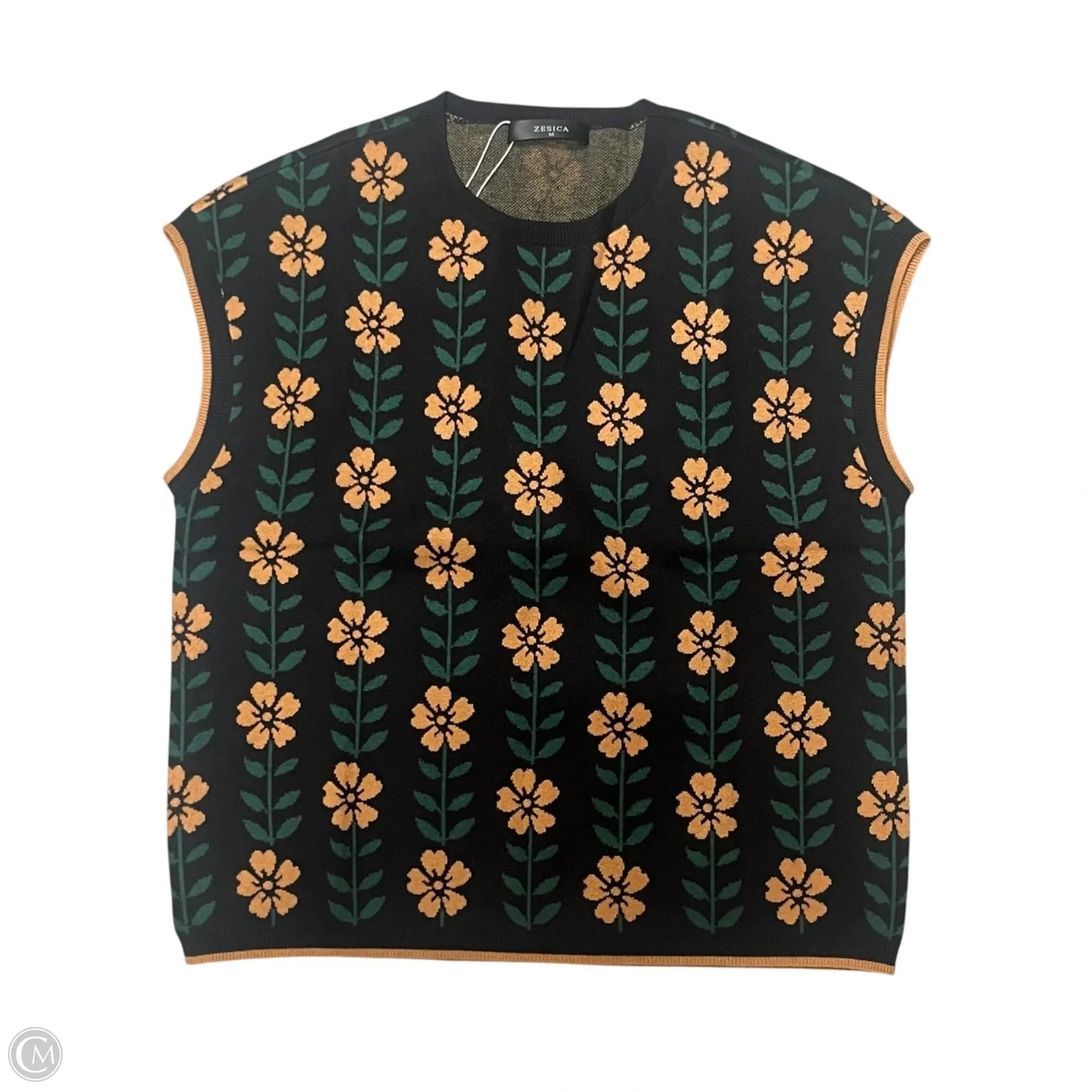 Vest Sweater By Zesica In Floral Print, Size: M