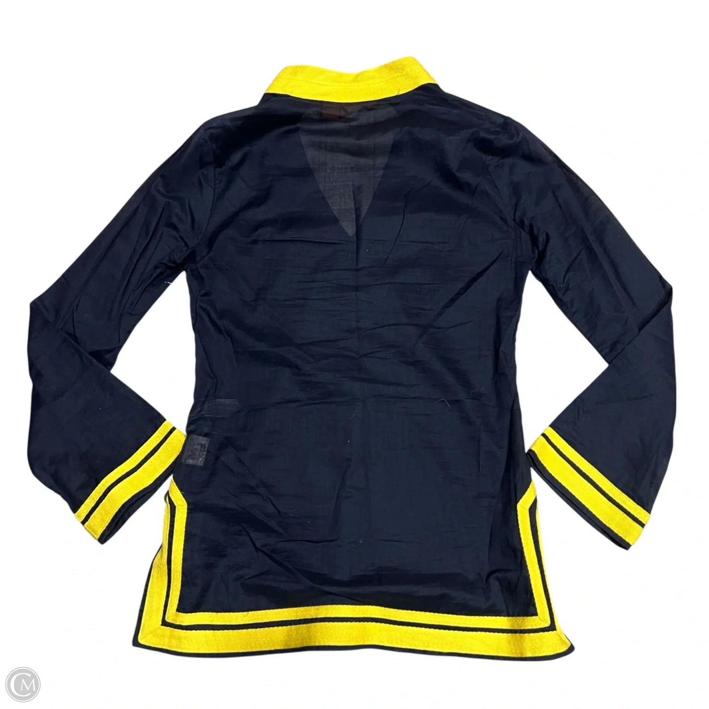 Top Long Sleeve Designer By Tory Burch In Blue & Gold, Size: M