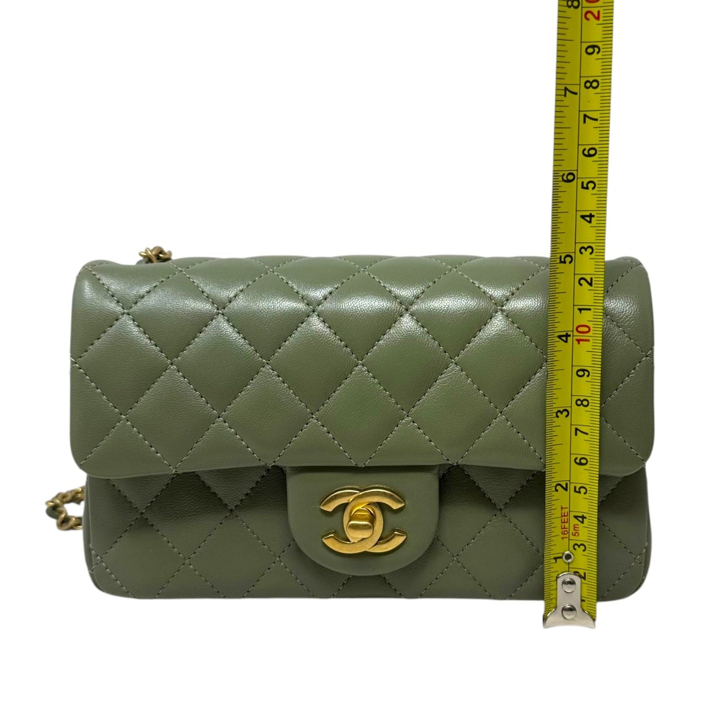 Quilted Lambskin Pearl Crush Mini Flap Handbag Luxury Designer By Chanel, Size: Small
