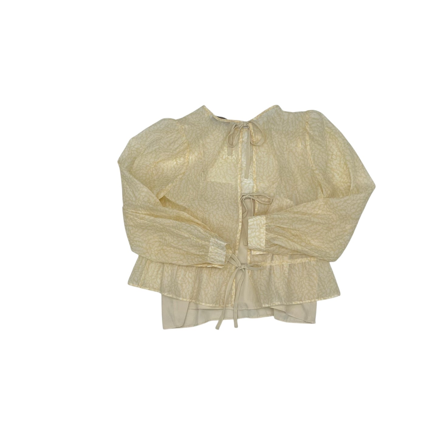 Blouse Ls By Loft In Cream, Size:M