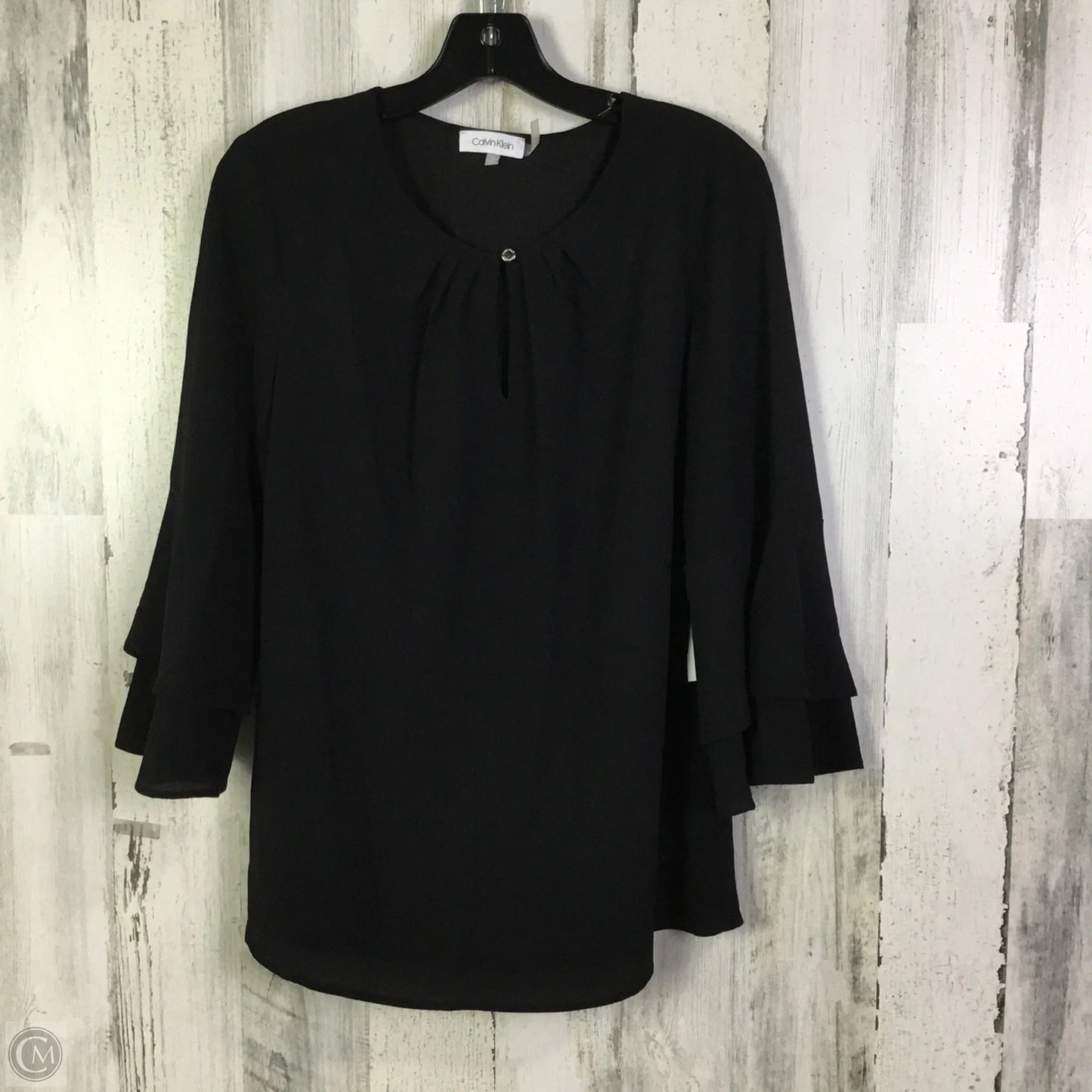Blouse 3/4 Sleeve By Anne Klein In Black, Size: S